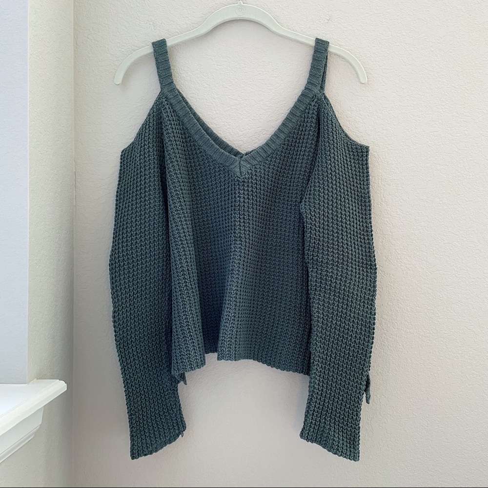 Cold-Shoulder Knit Sweater